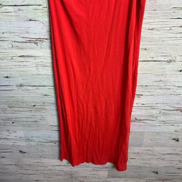 Banana Republic Red orange ribbed One-Shoulder Dress size small - Picture 2 of 8